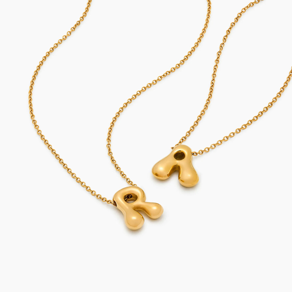 Bubble Statement Initial Necklace